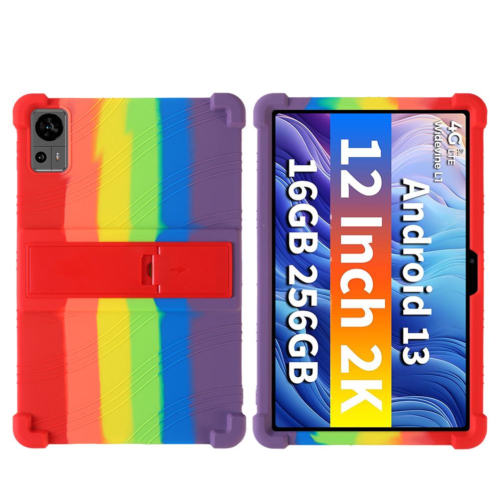 Силиконовый чехол для Teclast T60 с регулируемой подставкой и утолщенными углами, защищающими от ударов.