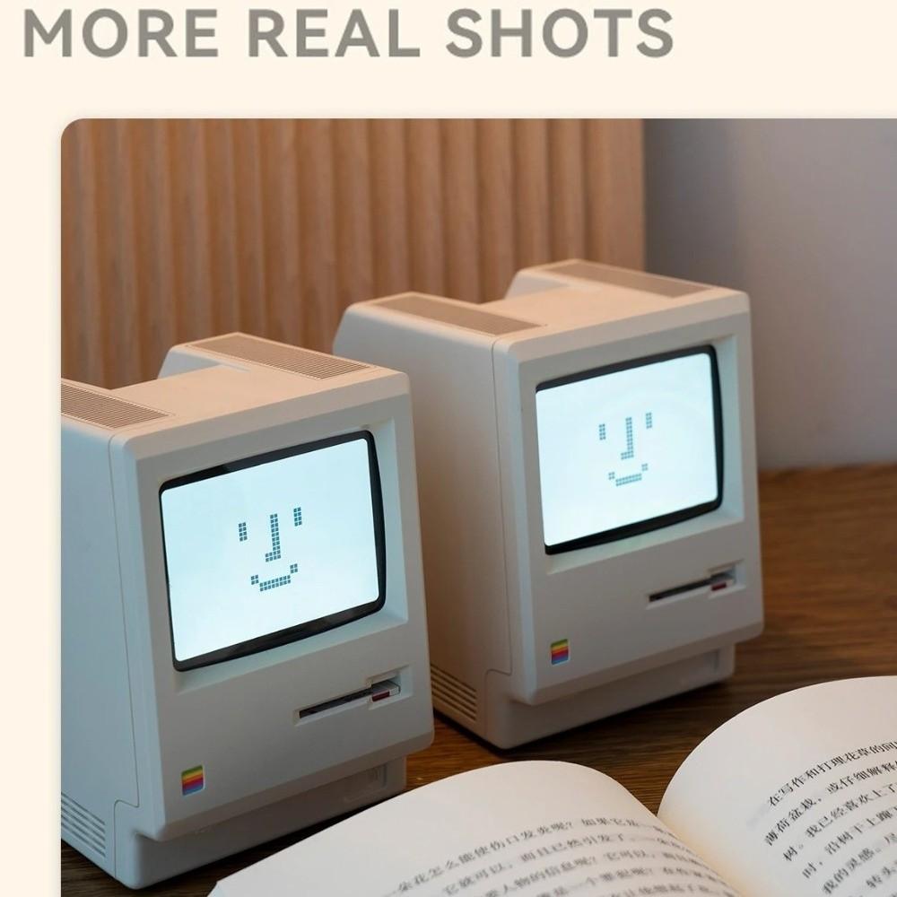 Adjustable Brightness Retro MacLock Clock Computer-Inspired Desk Clocks Gifts Pixel Alarm Clocks