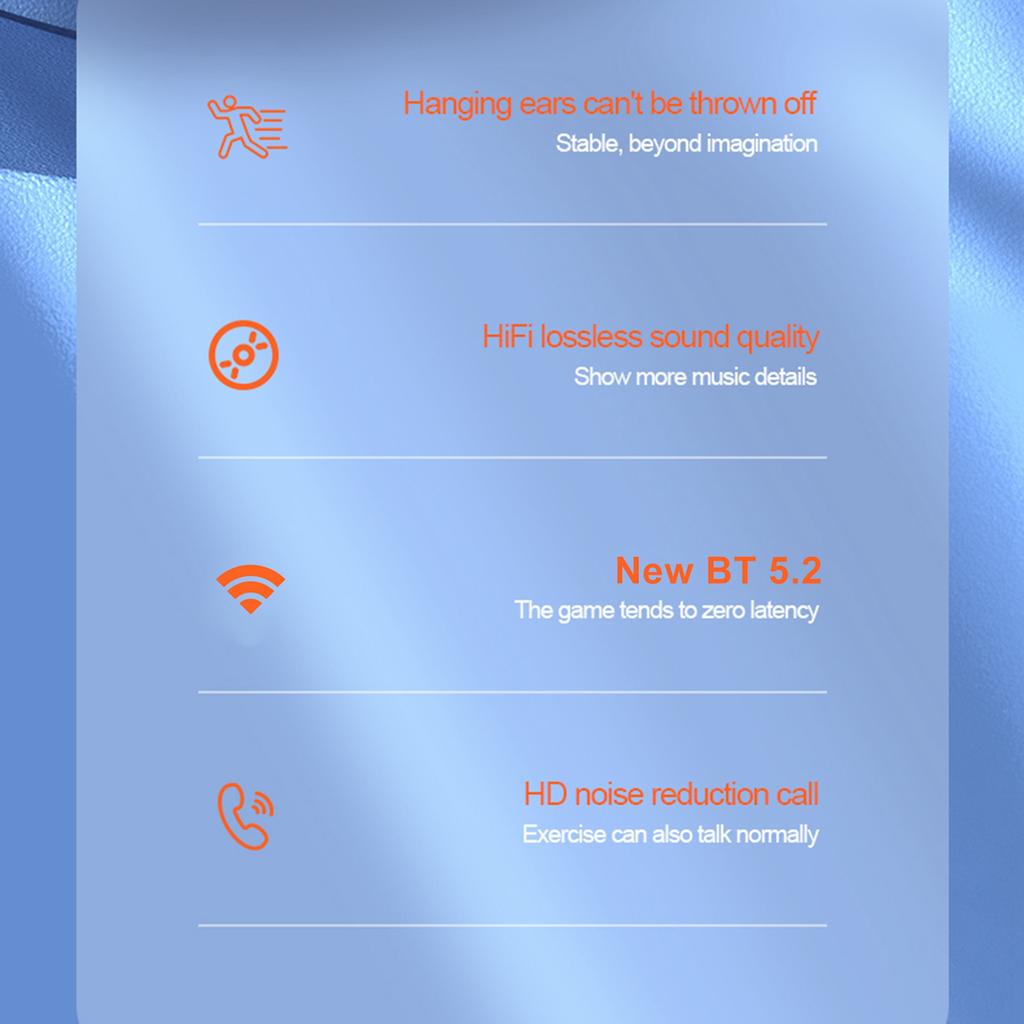 Беспроводная бизнес-гарнитура 1S Водонепроницаемая Подвесная Одинарный наушник-крючок для уха BT5.2 Шумоподавление Спортивная Стерео Музыка
