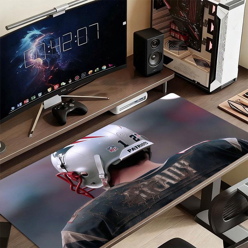 Tom Brady Mouse Pad, Large Gaming Desk Mat, Non-slip XXL Mousepad for Laptop & Tablet, Mini PC Playmat with Stitched Edges