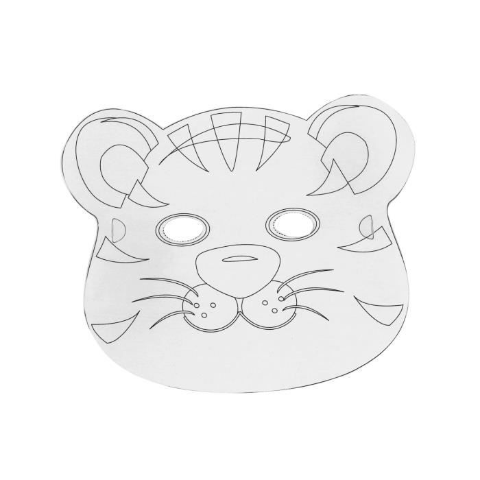 Плоские картонные маски для декора Маленькие животные - Белые - Набор из 6 шт.