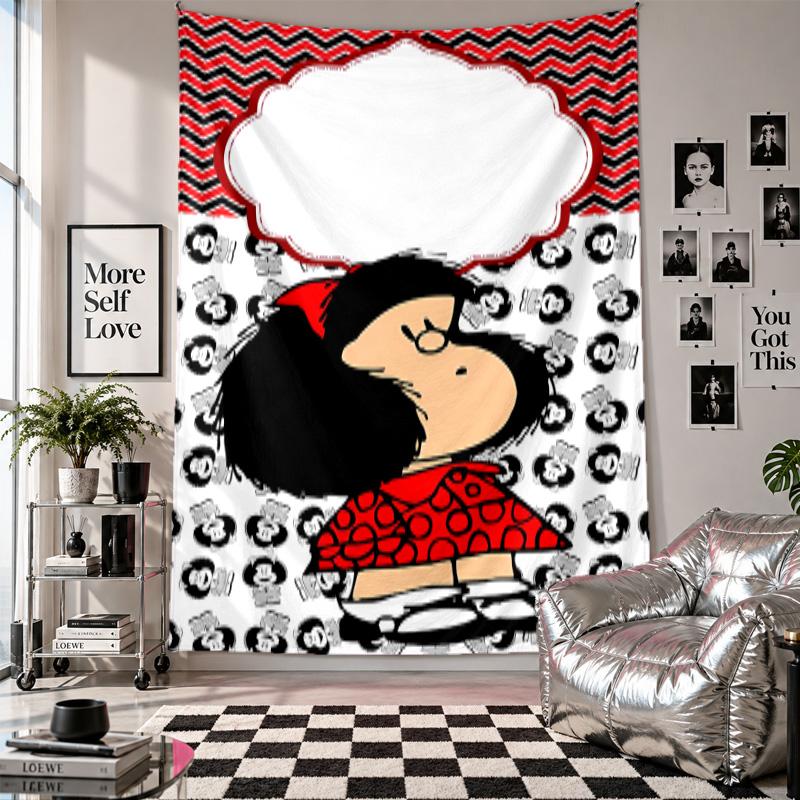 Wall TapestryMafalda Art Hanging Cloth Decorative Background Cover for Room Decoration