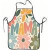1pc MAMA Floral Retro Print Apron, Durable And Easy to Clean, Adjustable Waistband, Polyester Material, for Kitchen Cooking, Gardening, Orchard Pickin