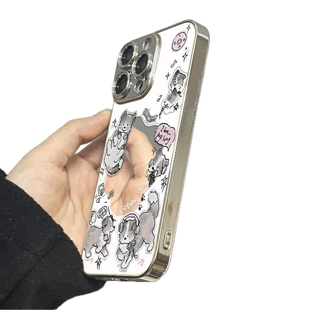 Music Puppy for Apple 17 Promax Personality 16 New 15 Mobile Phone Case for IPhone 14 Mirror Creative 13