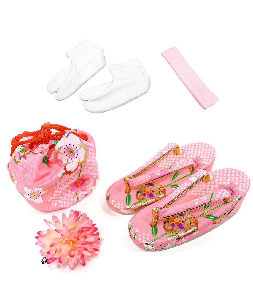 KYOETSU Kimono Set for Includes a Plain Kimono and 753 Cherry Blossom Spring 3-Year-Old Girls' Shichi-Go-San Ceremony, Accessories, (3. Dream,