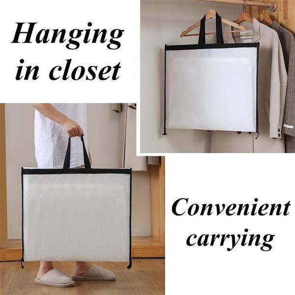 1Pc Extra Large Hanging Suit Dress Coat Travel Bag Clothes Cover Storage Zip Home Zip Up Hanging Suit Dress Coat Bag Clothes Cover Storage