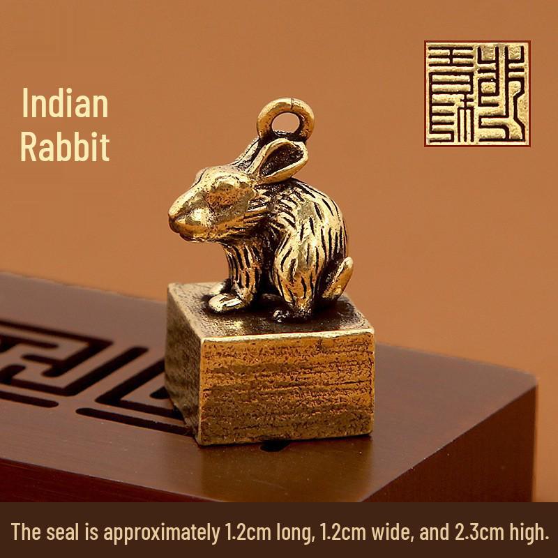 Брелок-печать из латуни с китайским зодиаком: Ретро Подвеска и Креативный Подарок