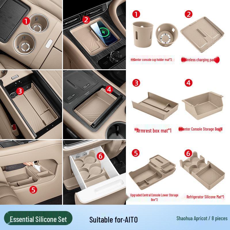 Essential Silicone Mat Set for AITO M7, M8, M9 Interior Decoration - Fits 26 Models