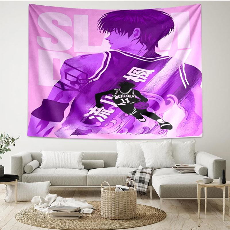 SLAM DUNK Print Tapestry - Portable Wall Decor Cloth, for Home, Dorm, Travel, Bedroom, Living Room - Ideal Birthday Housewarming Gift