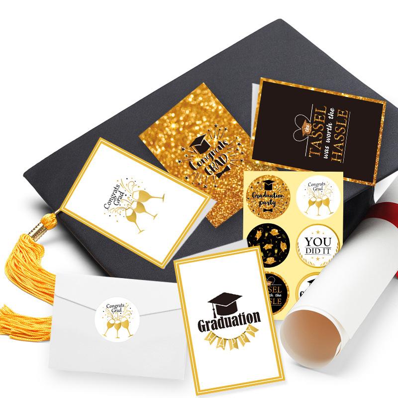 12 Pack Gold Foil Graduation Cards 2026 with Envelopes&Stickers Bulk Assortment for College,High School, Congrats Grad Gifts Decorations for Him Her