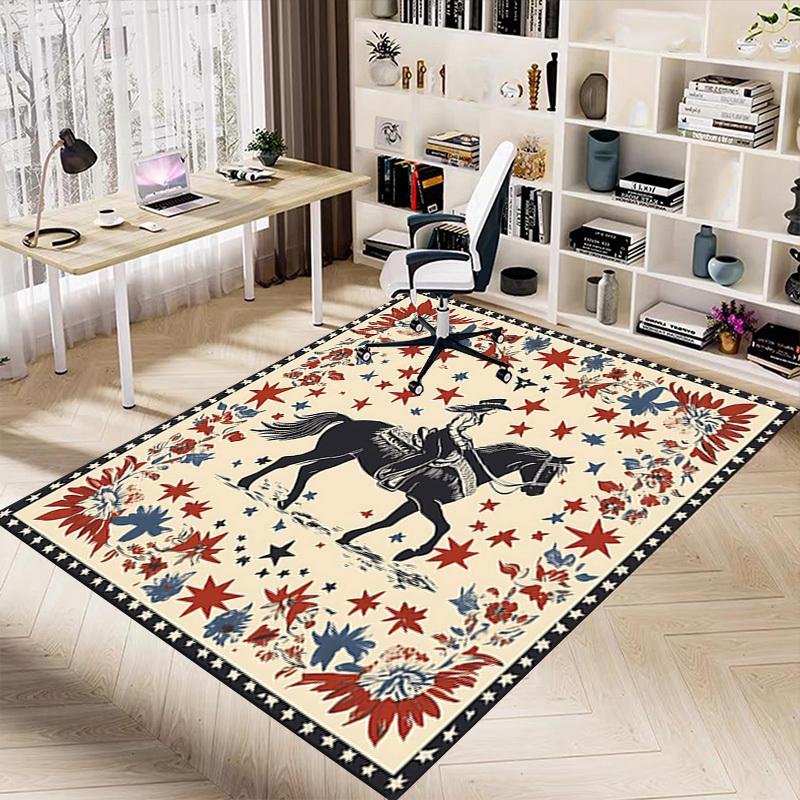 1PC Cowgirl Horse Non-Slip Floor carpet, Office, family, bedroom, Studio - Large Area Rug,Decorative Mat, Longlasting Material-C0475