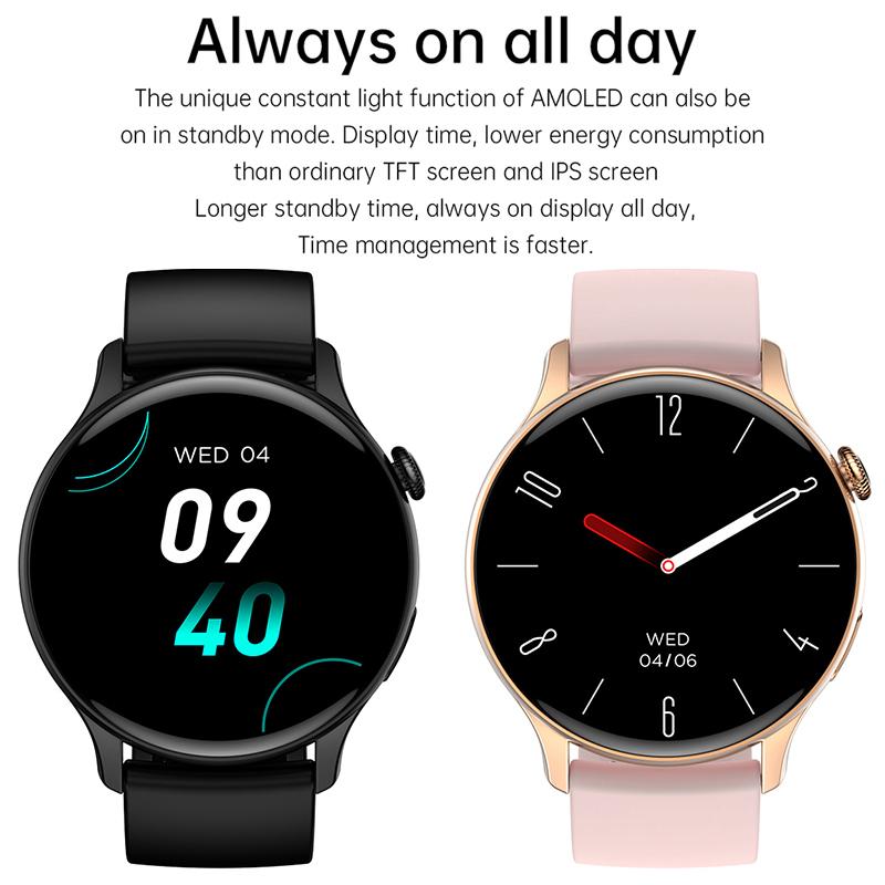 Bluetooth Call Smart Watch для мужчин и женщин, настраиваемые циферблаты, Amoled дисплей, часы для фитнеса, Ip68, водонепроницаемые спортивные Smartwatch для мужчин