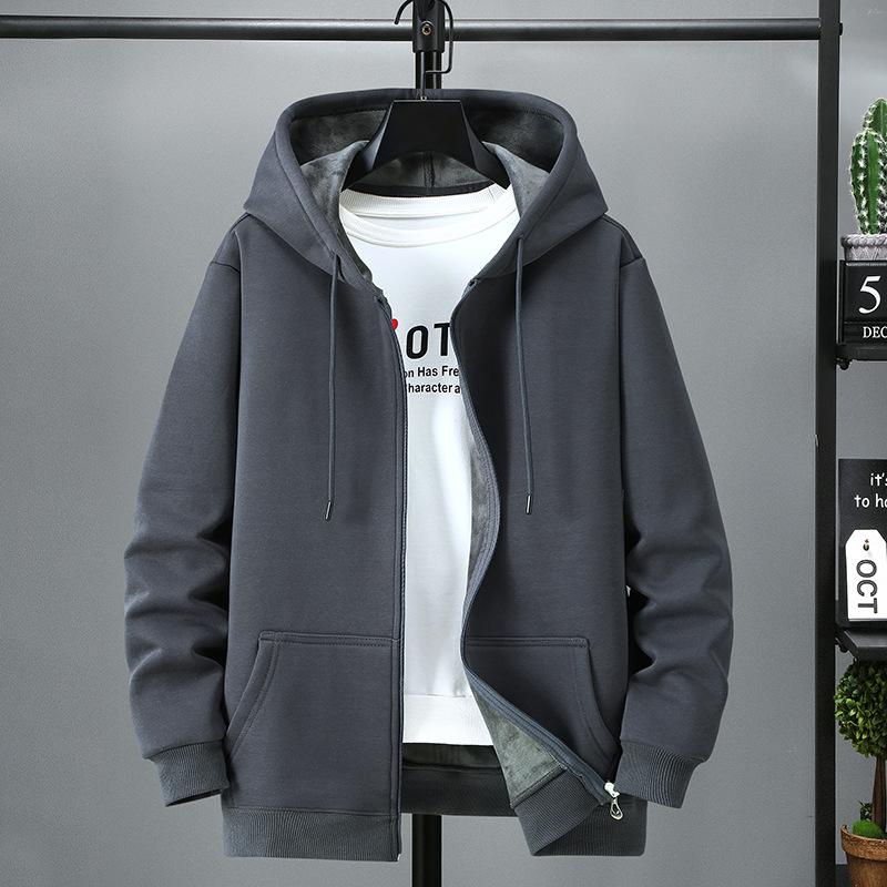 Plus Size 10XL 12XL Hoodie Men Autumn Winter Fleece Hoodies Solid Color Jacket Hoodies Big Size 12XL Blue Black Red Grey