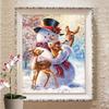 DIY 5D Diamond Painting Elk and Snowman Cross Stitch Diamond Mosaic Full Embroidery Animals Picture Rhinestones Handmade Art Home Decor