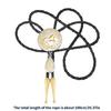 Adjustable Braided Leather Rope Bolo Tie with Metal Horse and Drop Pendant Western Necklace Vintage Necktie Neckwear