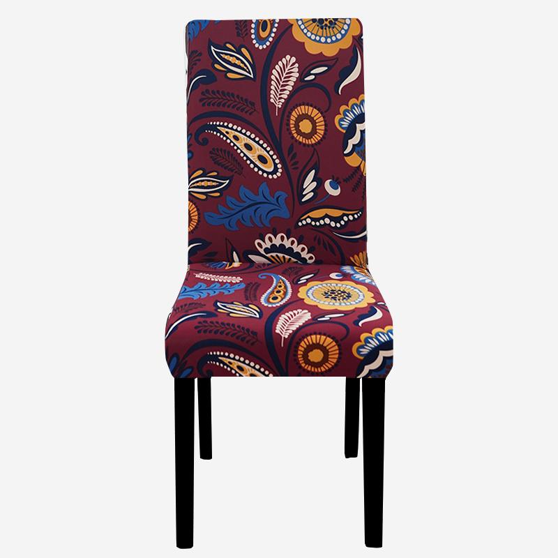 Чехлы на стулья с принтом, эластичные чехлы на кухонные сиденья, эластичные чехлы на стулья из спандекса для столовой, свадебного отеля, банкета, моющиеся, 1 шт.