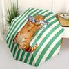 1pc Cat Fish Automatic Open/Close Umbrella with One-Touch Button, Compact Folding Canopy, Sturdy 8-Rib Windproof Design -031