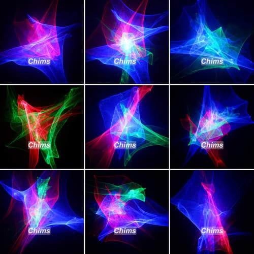 Chims Party Laser Lighting Stage Decoration Projection Light, Arctic Aurora RGB Nebula Galaxy Starry Sky Wave Pattern LED Stage Lighting Projector Sys