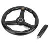 250*22mm Black Anti Slip Bakelite 3 Spoked Lathe Handwheel with Handle for Machine Tool