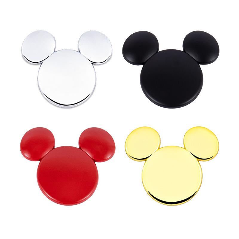 Car personalized car sticker metal label mouse ear 3D three-dimensional creative car logo Minnie tail label decorative sticker