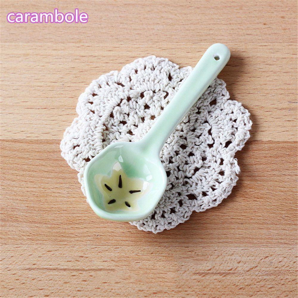 Children Ceramic Dessert Spoons Spoon Cartoon Fruit Shape Teaspoons