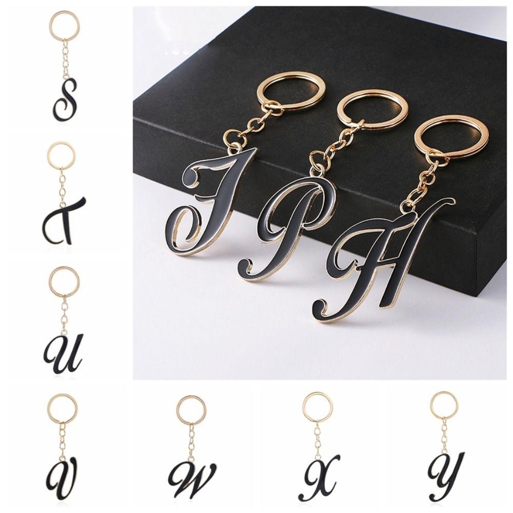Алфавит от А до Я Черный 26 Английских Букв Брелок Инициалы Алфавит Милый Подарки на День Рождения
