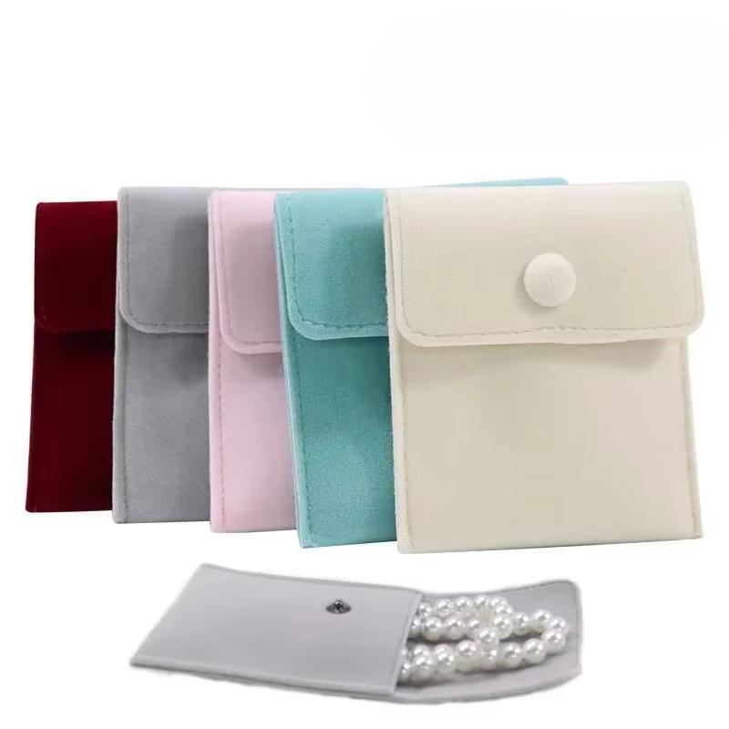 1PCS Jewellery Pouch Packaging Bag Soft Flocking Gift Bracelet Necklace Earrings Rings Storage Button Bags