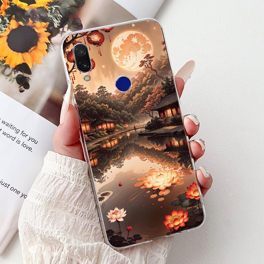 Для чехла Xiaomi Redmi 7 7A Чехол Роскошный Расписной Мягкий Прозрачный Силикон ТПУ Ударопрочный Чехол Для Xiaomi Redmi Note 7 Pro Note7 Coque