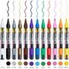 TRANSON 12 Colors Permanent Fabric Markers Oil Based Waterproof for Rocks Crafts Diy Painting Medium Tip