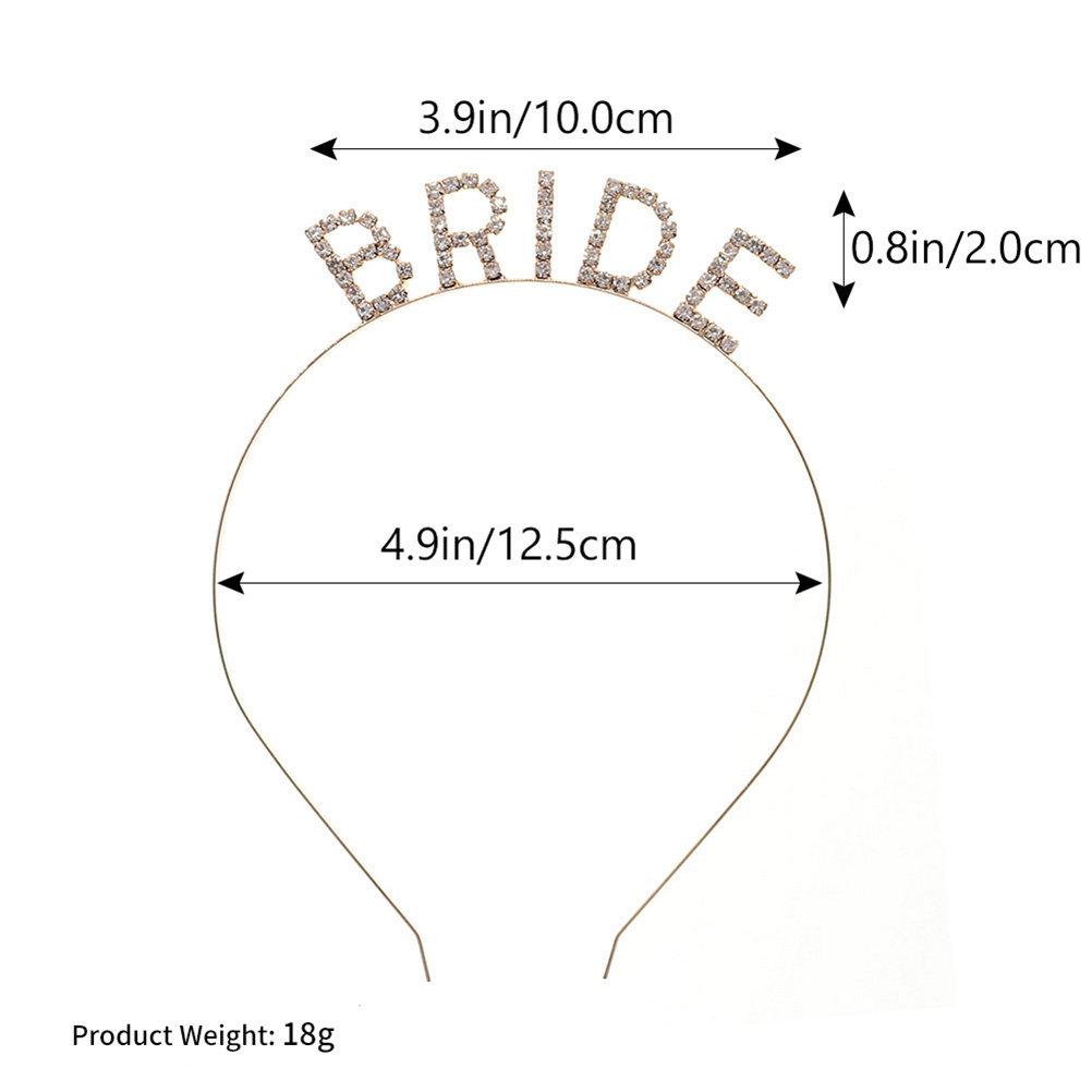 1Pcs Bride Headband Bridal Letter Hairband Wedding Party Crystal Hair Accessories Pre Wedding Event Bachelorette Shower
