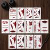 Waterproof Body Art Transfer 30Pcs Halloween Scar Tattoo Stickers, Realistic Fake Wound Decals for Temporary Stickers Face Body, Party Makeup,