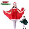 Очаровательный Рождественский Бархатный Наряд для Малышек с Плащом-Накидкой Санта-Клаус Эльф