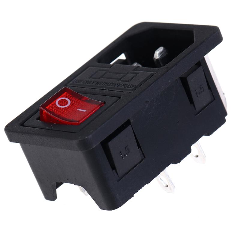 Входная розетка с предохранителем 10A 250V 3-контактный IEC320 C14 Ad