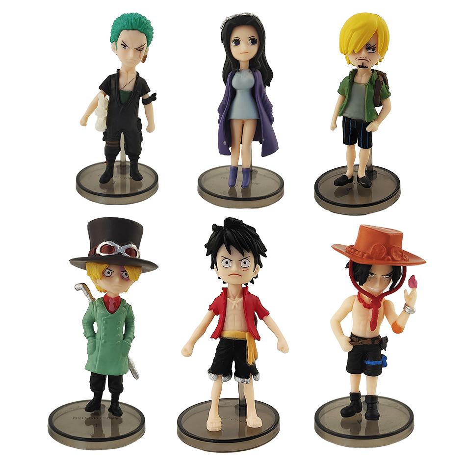 6 шт./комплект Аниме One Piece Фигурка Действия Луффи Новая Коллекционная Модель Украшения Кукла Детские Игрушки На Рождественский Подарок ПВХ Подвижная Сочлененная Масштаб 2