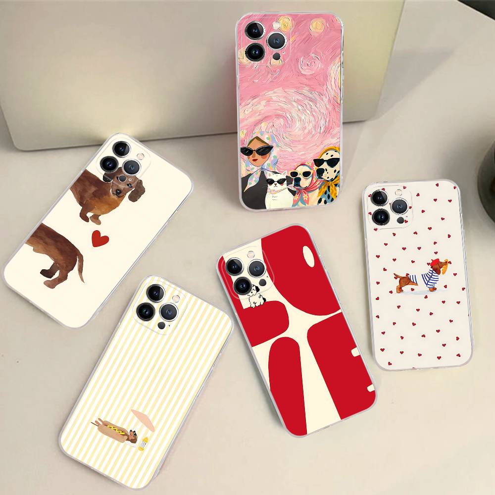 Такса Черная Полоска Для IPhone 17 16 16e 15 14 13 12 11 Pro Max Mini Plus Чехол для Телефона