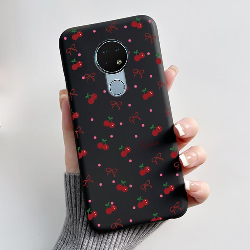 Милый Чехол Для Nokia 6.2 / Nokia 7.2 Fundas Capa Печатный Корпус Защитная Крышка Мягкий Силикон Мультяшный Черный Корпус Coque