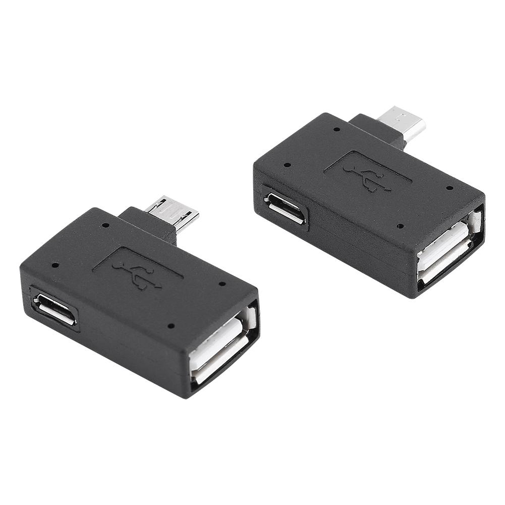 2 шт. USB 2.0 адаптер «мама-папа» Micro OTG порт питания 90 градусов влево 90 градусов вправо под углом