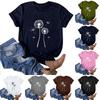 Women's Fashion Casual Printed Round Neck Pullover Short Sleeve T-Shirt Top