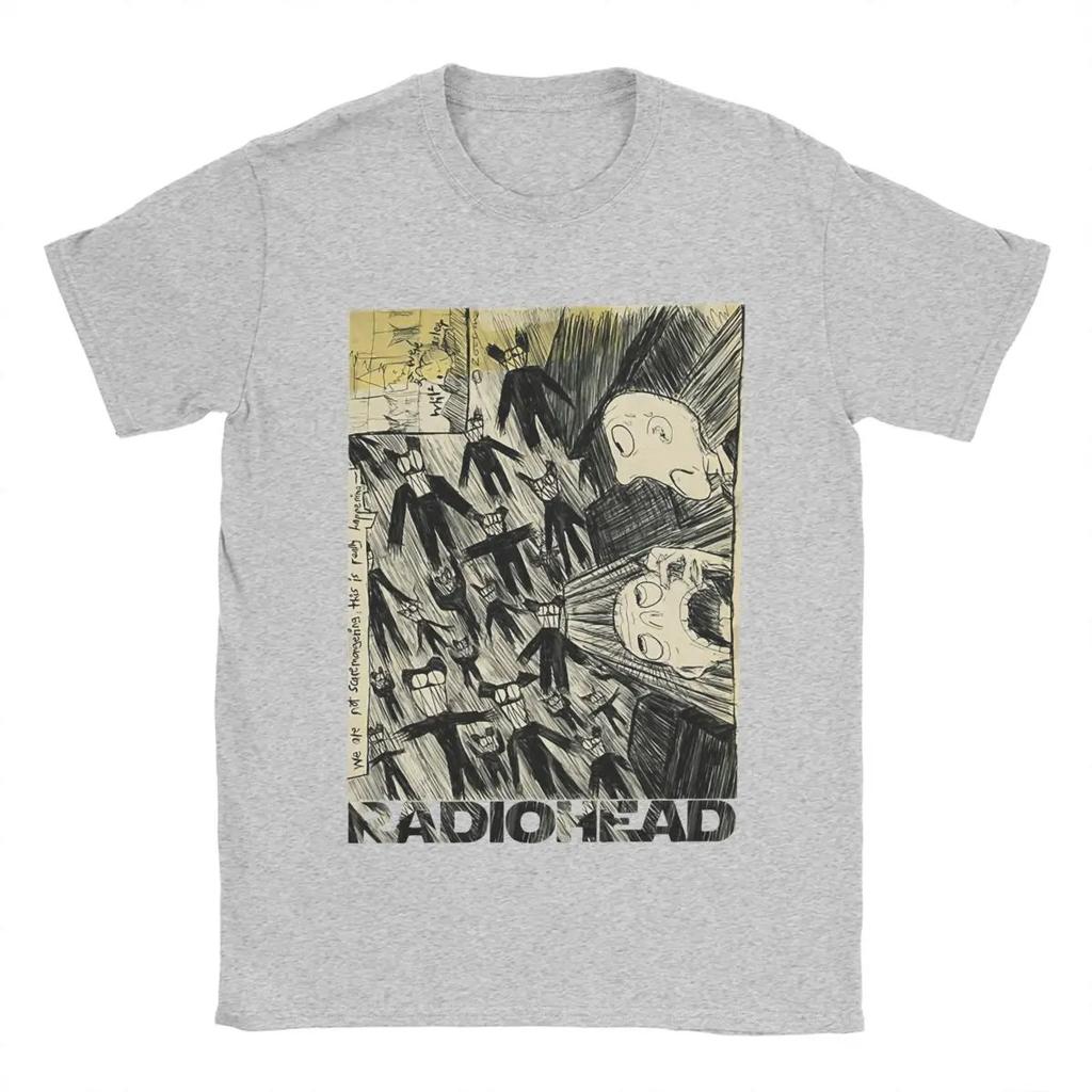 Британская рок-группа Radiohead Постер Графический принт Футболка Мужская Женская Свободный Повседневный Большемерный Топ Хай-стрит Хип-хоп Мода Харадзюку Летний Новый Футболка