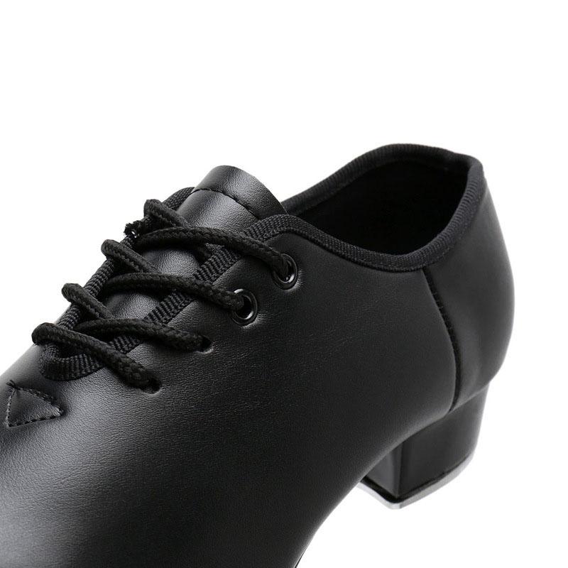 Обувь для степа из натуральной кожи для взрослых, женская и мужская, тренировочная обувь, спортивная, ударопрочная, алюминиевая пластина, черная обувь для степа