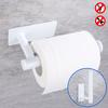 Stainless Steel Paper Holder White Adhesive Wall Mount Stand Kitchen Bathroom Toilet Paper Towel Tissue Roll Shelf Brushed Gold