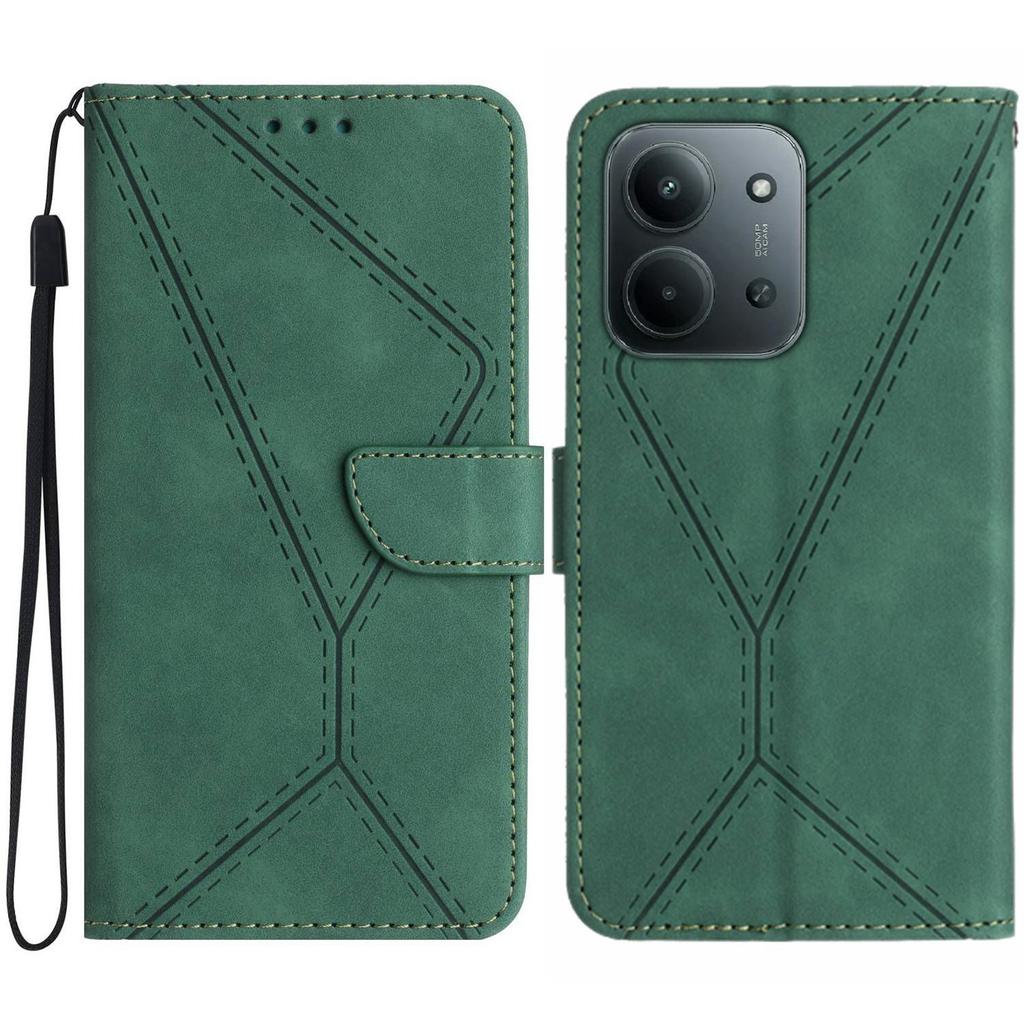 Для Xiaomi Redmi 15C 5G (США) (173мм)/15C 4G (США) (173мм) Чехол-накладка на телефон из искусственной кожи с нанесенными линиями сенсорного управления.