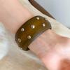 Chinese Style Wooden Bracelet Wide Rivets Bangle Vintage Round Bracelet  Women