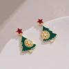 European & American S925 Silver Christmas Asymmetrical Earrings - Cute & Sweet Holiday Gift for Women