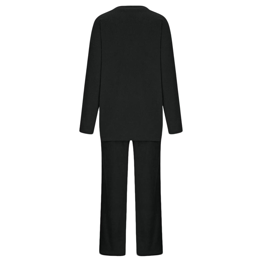 Женский повседневный модный удобный комплект топов и брюк для дома, теплый пижамный набор