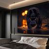 2D flat surface 1-piece display shows the background of the black panther walking in water suitable for living room