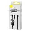 Kabel Usb 3W1 Baseus Flash Series, Usb-C + Micro Usb + Lightning, 100W, 1.2M (Czarny)
