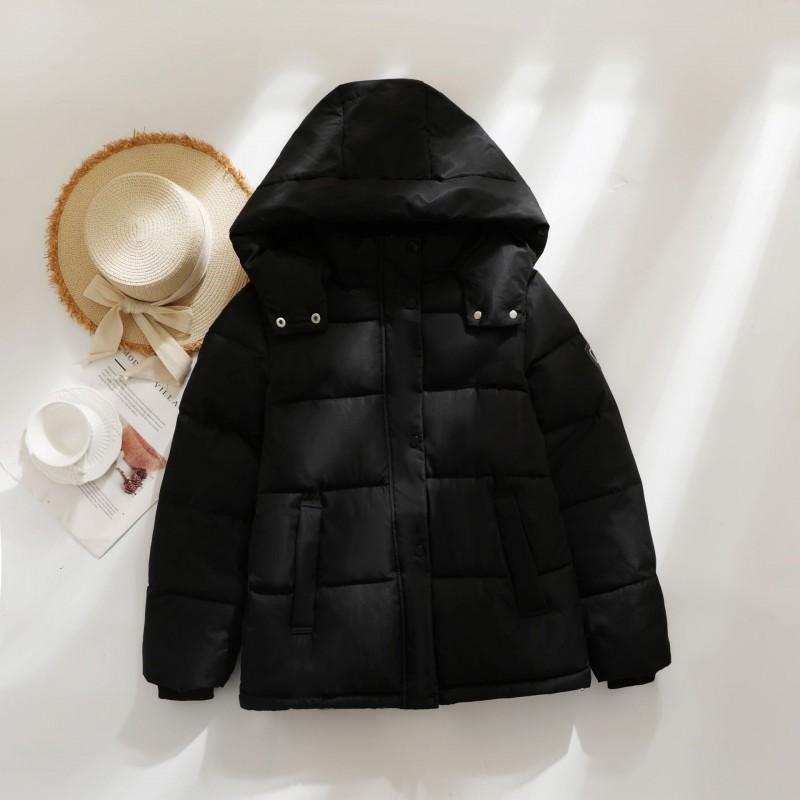 Womens Short Winter Puffer Coat Detachable Hood Thick Warm Cotton Jacket Teens Youth