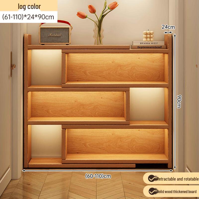 Miflame Solid Wood Wall-Mounted Bookshelf & Storage Cabinet