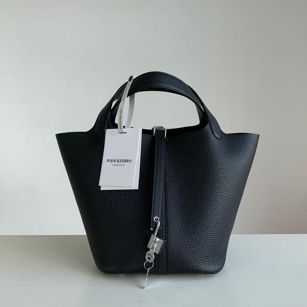 KEDITRO Picotingbo Half Hand Wax Thread Bucket Handheld Женская сумка Модная и простая корзина для овощей 22 см